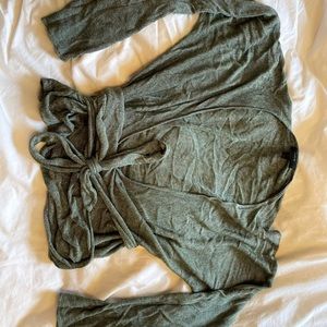 Green J Crew Wrap Shirt